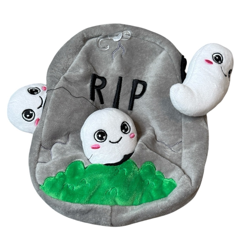 Target NWT Halloween Peek A Boo Ghost Dog Toy Headstone Plush